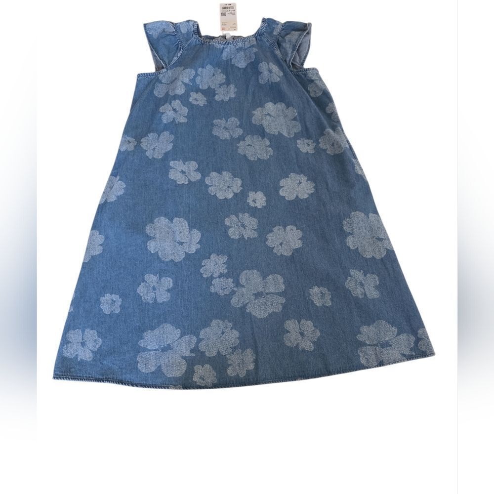 Floral Denim Dress Uni Qlo Size 9/10 Nwt